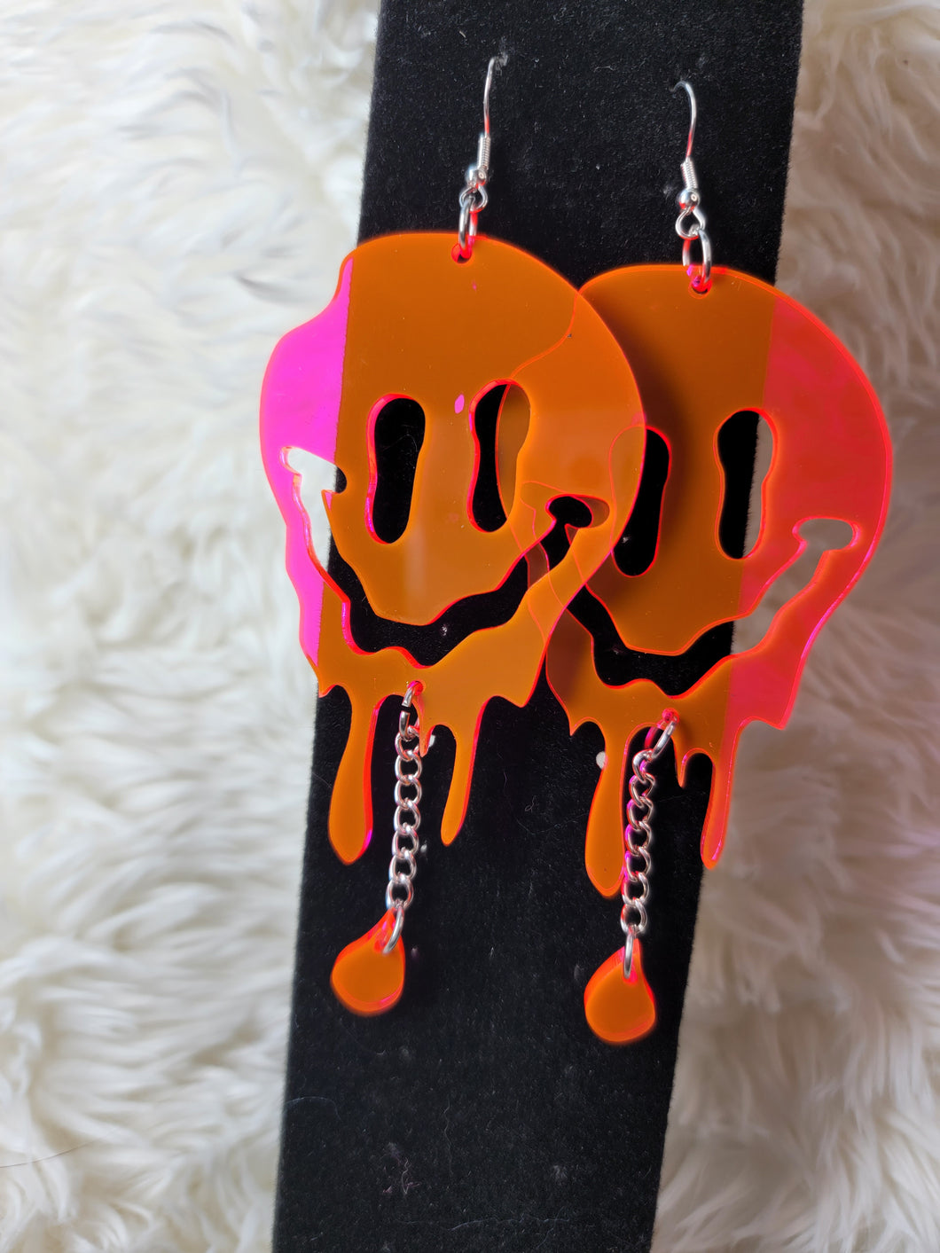 UV Glow Smiley Drip Earrings / Multiple Styles and Colors