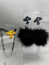 Load image into Gallery viewer, Midnight Mushroom Fluff Earrings and Necklace Set
