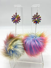 Load image into Gallery viewer, Crazy Daisies 🌈🌼 Fluff Earrings
