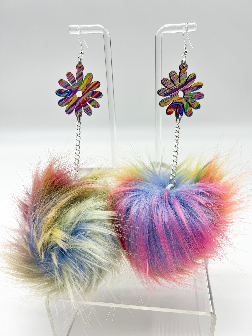 Crazy Daisies 🌈🌼 Fluff Earrings