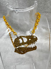 Load image into Gallery viewer, Gold Glitter Dino Dreamz 2.0 Earrings &amp; Necklace Set
