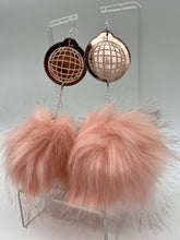 Load image into Gallery viewer, Baby Pink Disco Ball Fluff Earrings
