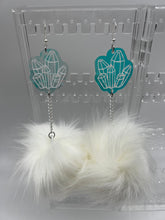 Load image into Gallery viewer, Crystal Queen Holographic Fluff Earrings
