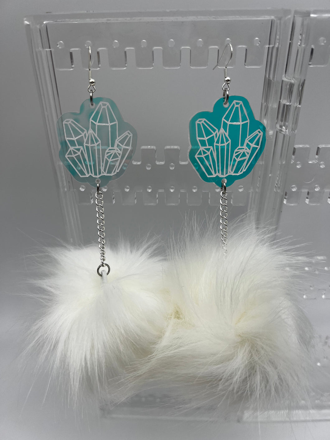 Crystal Queen Holographic Fluff Earrings