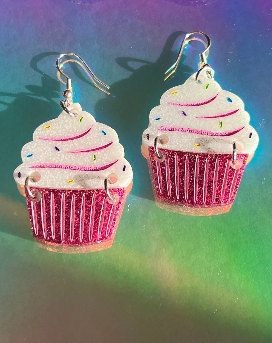 Birthday Cake$ Glitter Earrings