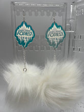 Load image into Gallery viewer, Electric Forest White Holographic Fluff Earrings and Necklace
