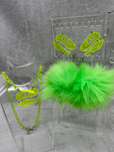 Load image into Gallery viewer, Neon Green UV Reactive Dino Dreamz 2.0 Earrings &amp; Necklace Set
