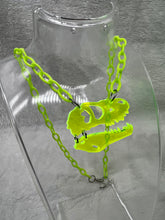 Load image into Gallery viewer, Neon Green UV Reactive Dino Dreamz 2.0 Earrings &amp; Necklace Set
