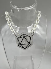 Load image into Gallery viewer, Odesza Transparent White Glitter Engraved Earrings and Necklace Set
