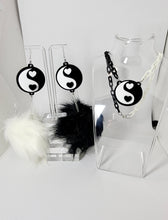 Load image into Gallery viewer, Yin-Yang Hearts Fluff Earrings and Necklace Set
