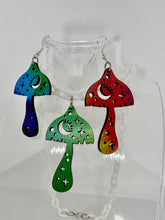 Load image into Gallery viewer, Tie Dye Mushroom Earrings and Necklace
