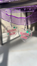 Load image into Gallery viewer, Stoner Babe Glitter Heart Earrings
