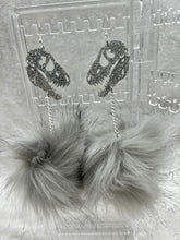 Load image into Gallery viewer, Silver Glitter Dino Dreamz 2.0 Earrings &amp; Necklace Set
