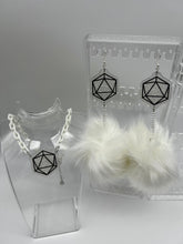 Load image into Gallery viewer, Odesza Transparent White Glitter Engraved Earrings and Necklace Set
