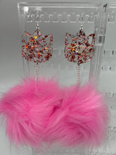 Load image into Gallery viewer, Glitter Kittyyy Rose Gold Fluff Earrings
