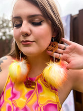 Load image into Gallery viewer, Orange Sherbet Glitter Dino Dreamz 2.0 Earrings &amp; Necklace Set
