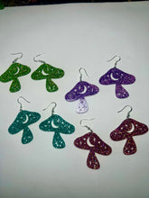 Load image into Gallery viewer, Magic Mushroom Glitter Earrings and Necklace - More Colors Available!

