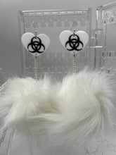 Load image into Gallery viewer, Toxic LUV 🤍🖤 Fluff Earrings and Necklace
