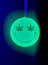 Load image into Gallery viewer, Smiley Stoner Necklace - Blacklight Reactive
