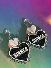Load image into Gallery viewer, Sinner at Heart Glitter Earrings
