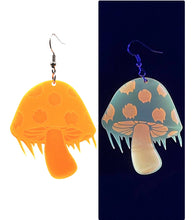 Load image into Gallery viewer, Melty Mushroom Earrings - UV Reactive! More colors available
