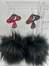 Load image into Gallery viewer, Midnight Mushroom Fluff Earrings and Necklace Set
