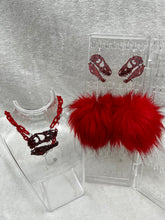 Load image into Gallery viewer, Red Glitter Dino Dreamz 2.0 Earrings &amp; Necklace Set
