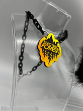 Load image into Gallery viewer, Electric Forest Black Holographic Fluff Earrings &amp; Necklace
