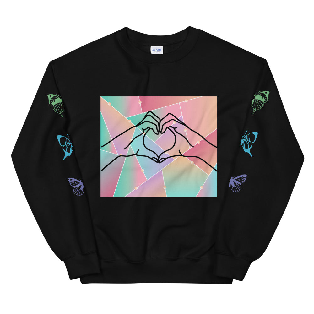 Plur Love Hands Unisex Butterfly Sleeves Sweatshirt - AVAILABLE IN 3 COLORS!